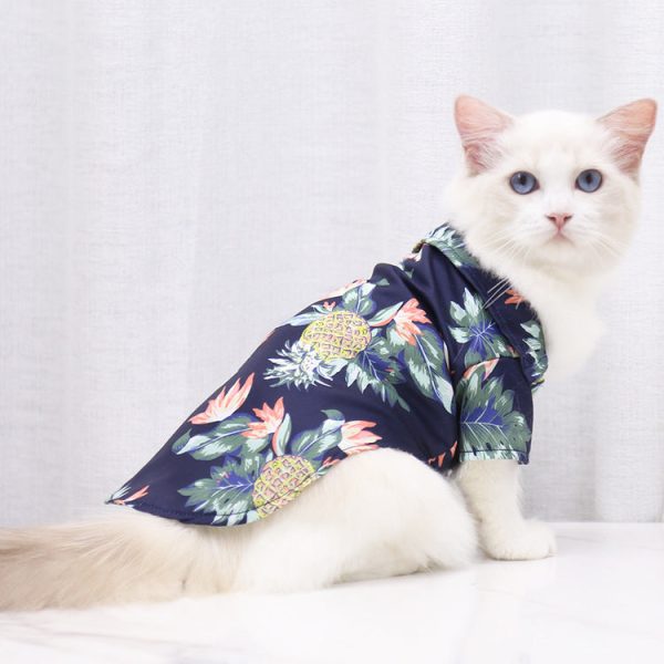 Pet Summer Shirt - Navy Tropical Online Sale