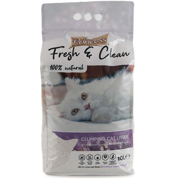 Princess Fresh&Clean Lavender Clumping Cat Litter 10L Online now