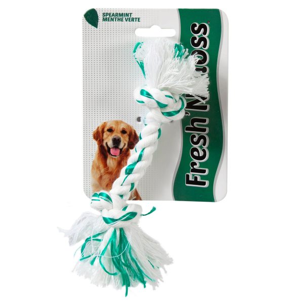 Booda Fresh N Floss Spearmint 2-Knot Rope X-Large For Sale