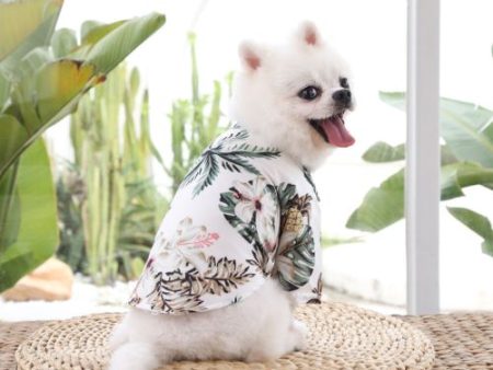 Pet Summer Shirt - White & Green Sale