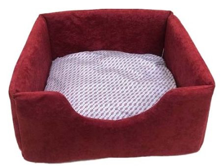 Red Square Pet Bed Large 60 x 55cm For Cheap