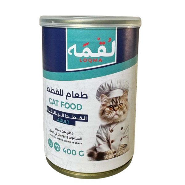 Loqma Cat Salmon and Shrimp Chunks in Gravy 400g Online Sale