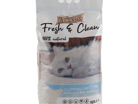 Princess Fresh&Clean Baby Powder Clumping Cat Litter 10L Online now