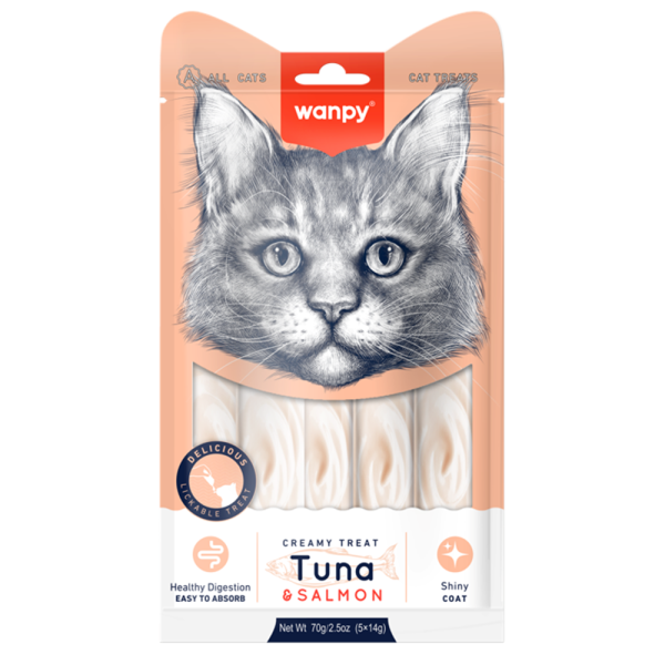 Wanpy Creamy Treats Tuna & Salmon (5 x 14g) Online now