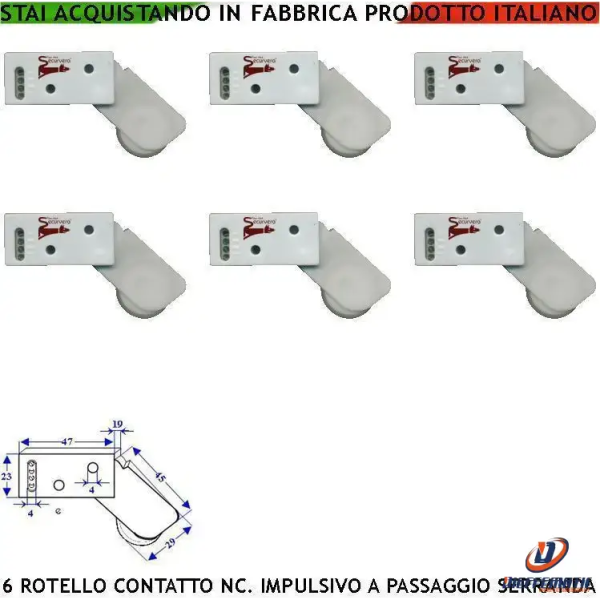 Serrande Rotello 6 Contatti Rotanti Passaggio Bianco Tapparelle Securvera Se-Rcb For Cheap